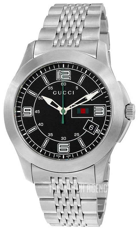  Shop Authentic Gucci G Timeless Black Dial Silver Steel Strap Watch For Men - YA126201 - Luxxuri