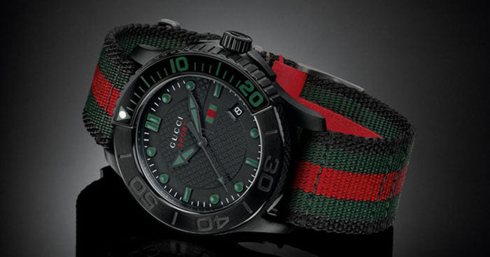  Shop Authentic Gucci G Timeless Sport Black Dial Two Tone NATO Strap Watch For Men - YA126229 - Luxxuri