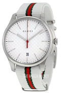  Shop Authentic Gucci G Timeless Quartz White DIal White NATO Strap Watch For Men - YA126322 - Luxxuri