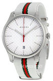  Shop Authentic Gucci G Timeless Quartz White DIal White NATO Strap Watch For Men - YA126322 - Luxxuri