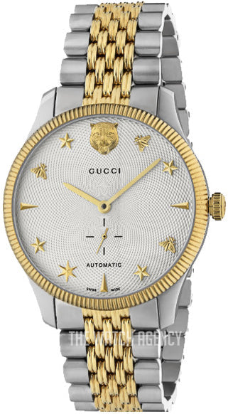  Shop Authentic Gucci G Timeless Automatic White Dial Two Tone Steel Strap Watch for Men - YA126356 - Luxxuri