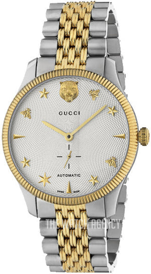  Shop Authentic Gucci G Timeless Automatic White Dial Two Tone Steel Strap Watch for Men - YA126356 - Luxxuri