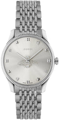  Shop Authentic Gucci G Timeless Quartz Silver Dial Silver Steel Strap Watch For Women - YA1264153 - Luxxuri