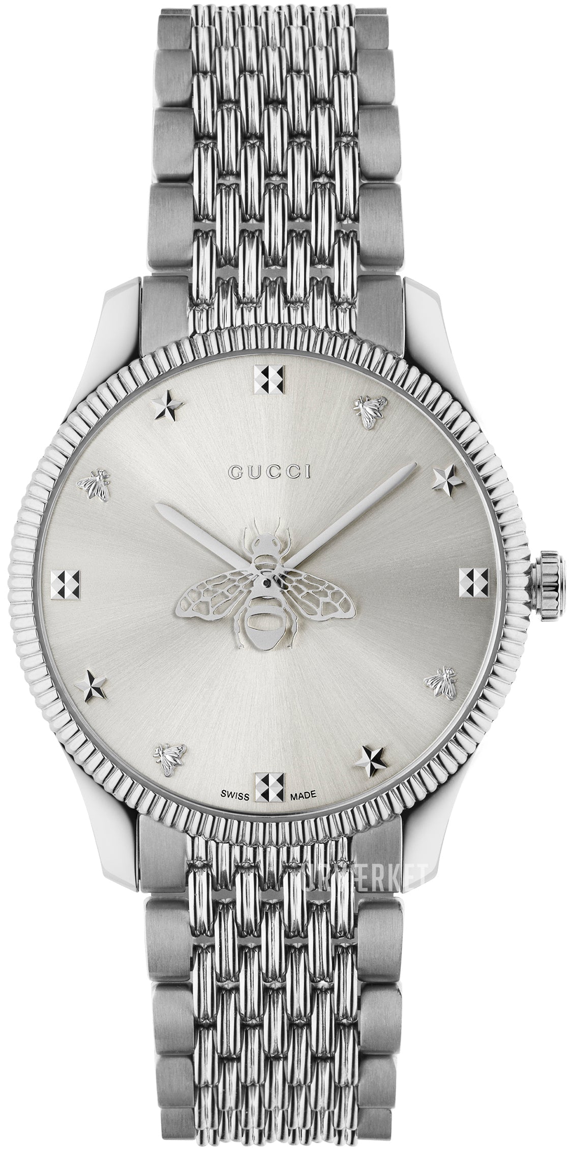  Shop Authentic Gucci G Timeless Quartz Silver Dial Silver Steel Strap Watch For Women - YA1264153 - Luxxuri
