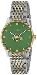  Shop Authentic Gucci G Timeless Quartz Green Dial Two Tone Steel Strap Watch For Men - YA1264182 - Luxxuri