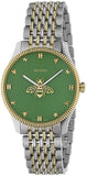  Shop Authentic Gucci G Timeless Quartz Green Dial Two Tone Steel Strap Watch For Men - YA1264182 - Luxxuri