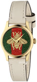  Shop Authentic Gucci G Timeless Quartz Red & Green Dial Beige Leather Strap Watch For Women - YA1265009 - Luxxuri