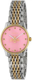  Shop Authentic Gucci G Timeless Quartz Pink Dial Two Tone Steel Strap Watch For Women - YA1265030 - Luxxuri