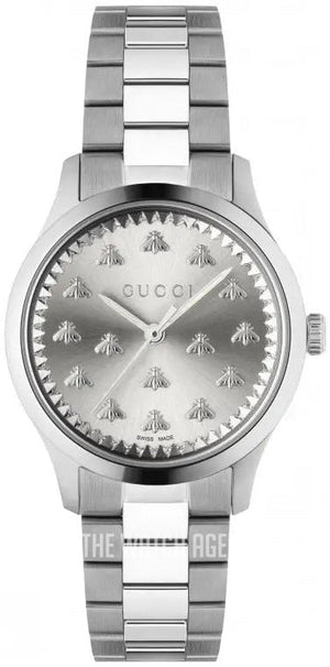  Shop Authentic Gucci G Timeless Quartz Silver Dial Silver Steel Strap Watch for Men - YA1265031 - Luxxuri