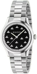  Shop Authentic Gucci G Timeless Quartz Black Dial Silver Steel Strap Watch for Women - YA1265034 - Luxxuri