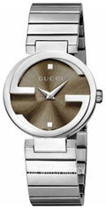  Shop Authentic Gucci Interlocking G Brown Dial Silver Steel Strap Watch For Women - YA133506 - Luxxuri