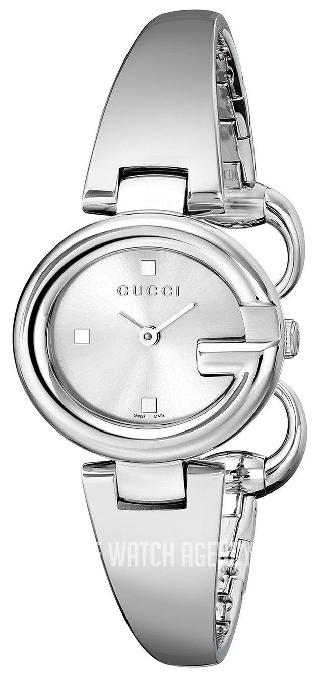  Shop Authentic Gucci Guccissima Quartz Silver Dial Silver Steel Strap Watch For Women - YA134502 - Luxxuri