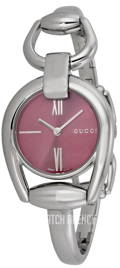 Shop Authentic Gucci Horsebit Quartz Red Dial Silver Steel Strap Watch For Women - YA139502 - Luxxuri