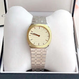  Shop Authentic Gucci 25H Quartz Gold Dial Silver Steel Strap Watch for Men - YA163405 - Luxxuri