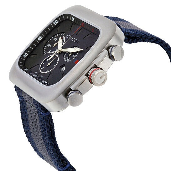  Shop Authentic Gucci Coupe Chronograph Blue Dial Two Tone NATO Strap Watch for Men - YA131203 - Luxxuri