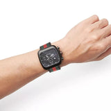  Shop Authentic Gucci Coupe Chronograph Quartz Black Two Tone NATO Strap Watch For Men - YA131202 - Luxxuri