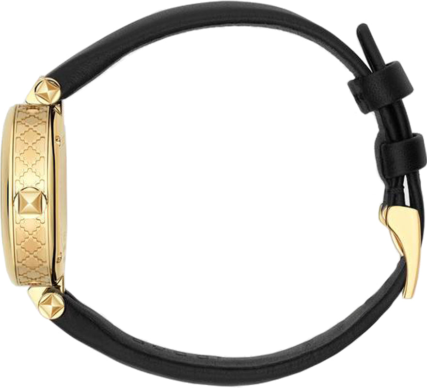  Shop Authentic Gucci Diamantissima Mother of Pearl Dial Black Leather Strap Watch For Women - YA141505 - Luxxuri