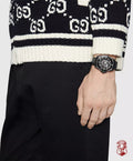  Shop Authentic Gucci Dive Quartz Kingsnake Black Dial Black Rubber Strap Watch For Men - YA136217 - Luxxuri
