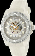  Shop Authentic Gucci Dive Automatic Transparent Dial White Rubber Strap Watch For Men - YA136343 - Luxxuri