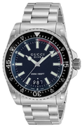  Shop Authentic Gucci Dive Quartz Black Dial Silver Steel Strap Watch For Men - YA136212 - Luxxuri