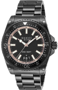  Shop Authentic Gucci Dive Quartz Black Dial Black Steel Strap Watch For Men - YA136213 - Luxxuri