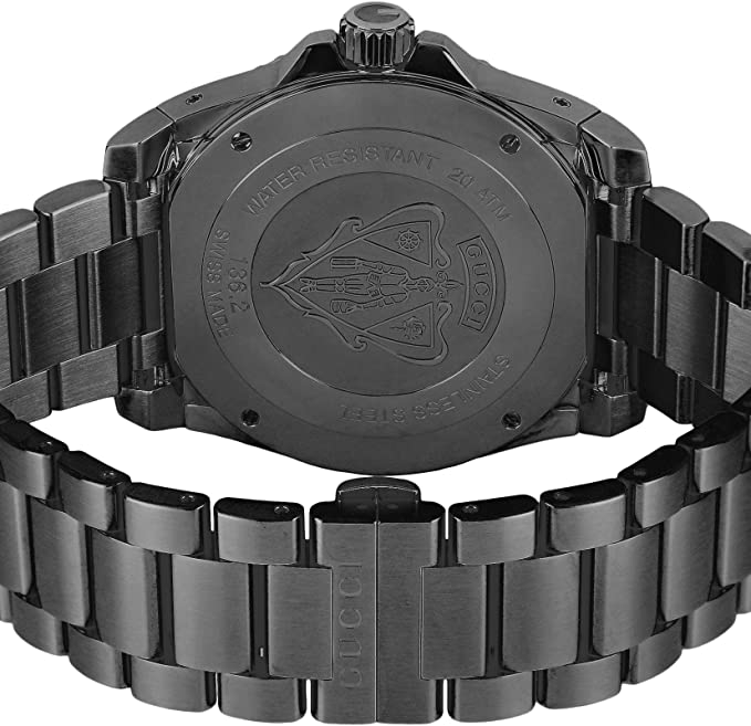  Shop Authentic Gucci Dive Quartz Black Dial Black Steel Strap Watch For Men - YA136213 - Luxxuri