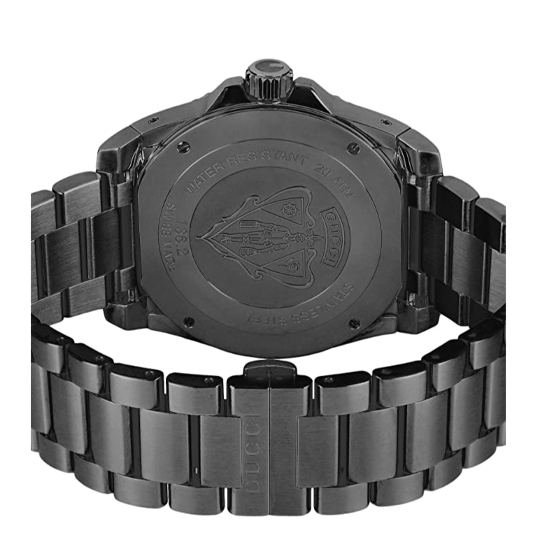  Shop Authentic Gucci Dive Quartz Black Dial Black Steel Strap Watch For Men - YA136213 - Luxxuri