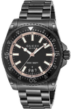 Shop Authentic Gucci Dive Quartz Black Dial Black Steel Strap Watch For Men - YA136213 - Luxxuri