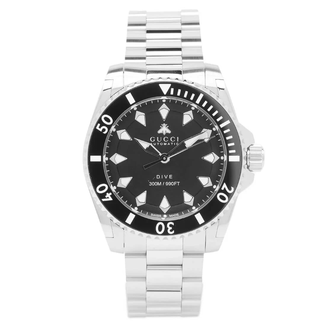  Shop Authentic Gucci Dive Automatic Black Dial Silver Steel Strap Watch for Men - YA136353 - Luxxuri
