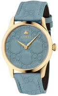  Shop Authentic Gucci G Timeless Quartz Blue Dial Blue Leather Strap Watch For Men - YA1264097 - Luxxuri