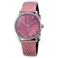  Shop Authentic Gucci G-Timeless Pink Mother of Pearl Dial Pink Leather Strap Watch For Women - YA126586 - Luxxuri