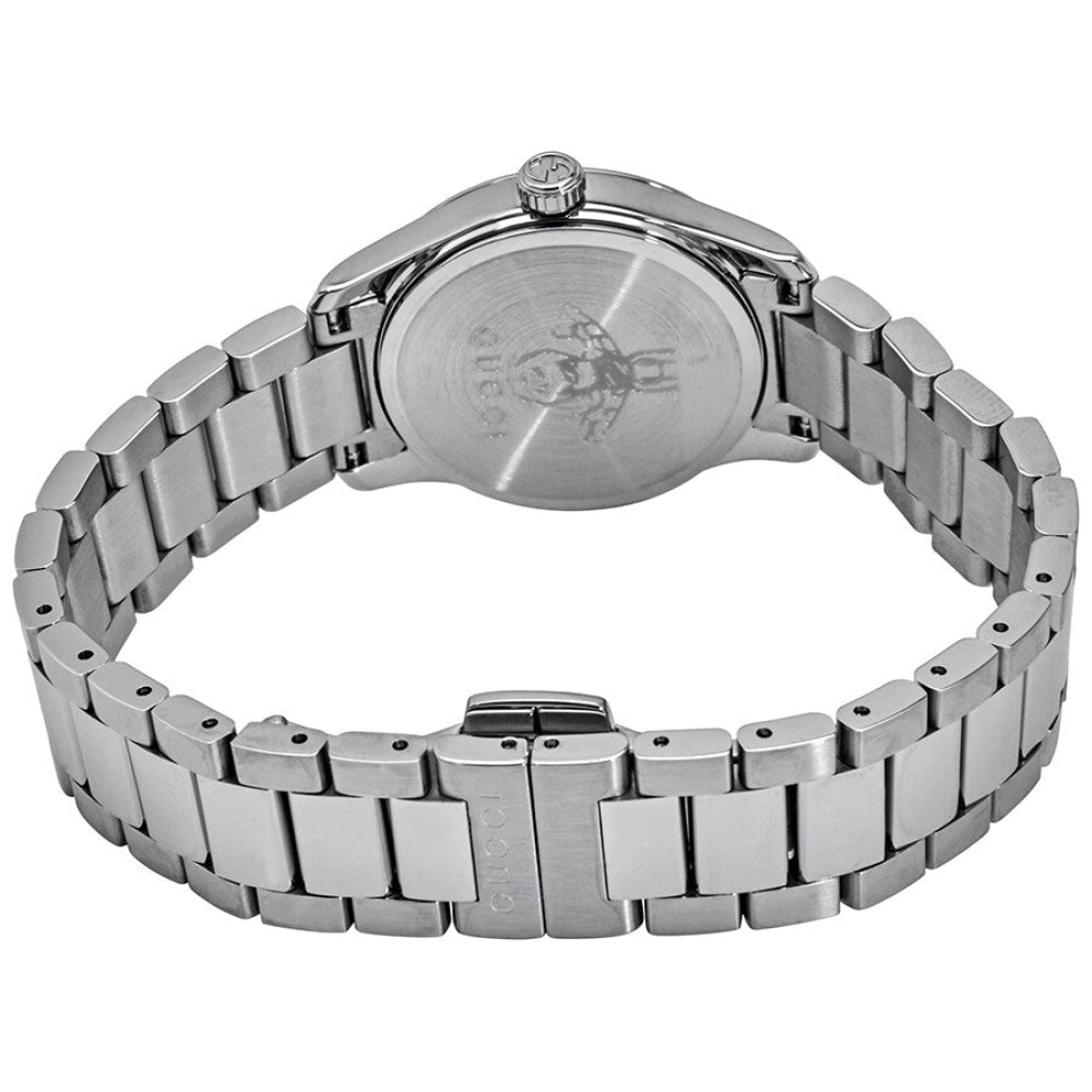  Shop Authentic Gucci G Timeless Quartz Silver Dial Silver Steel Strap Watch For Women - YA126595 - Luxxuri