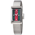  Shop Authentic Gucci G Frame Red and Green Dial Silver Mesh Bracelet Watch For Women - YA147401 - Luxxuri