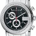  Shop Authentic Gucci G Chrono Diamonds Black Dial Silver Steel Strap Watch For Men - YA101324 - Luxxuri