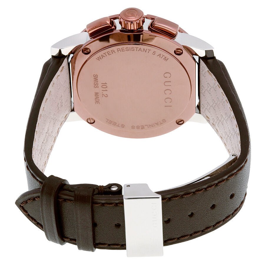  Shop Authentic Gucci G Chrono Black Dial Brown Leather Strap Watch For Men - YA101202 - Luxxuri