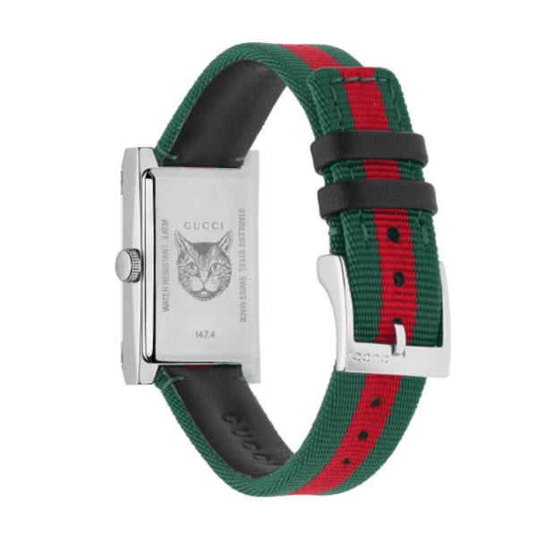  Shop Authentic Gucci G-Frame Mother of Pearl Dial Two Tone Nylon Strap Watch For Women - YA147404 - Luxxuri