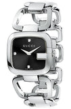  Shop Authentic Gucci G Gucci Diamonds Black Dial Silver Steel Strap Watch For Women - YA125406 - Luxxuri