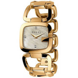  Shop Authentic Gucci G Gucci Diamonds Mother of Pearl Dial Yellow Gold Steel Strap Watch For Women - YA125513 - Luxxuri