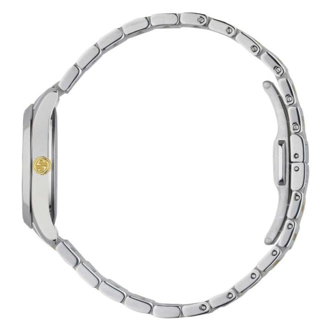  Shop Authentic Gucci G Timeless Quartz Silver Dial Two Tone Steel Strap Watch For Women - YA126596 - Luxxuri