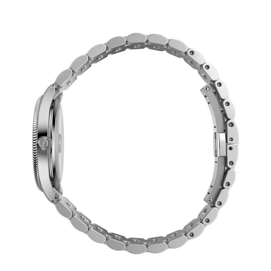  Shop Authentic Gucci G Timeless Quartz Pink Dial Silver Steel Strap Watch for Women - YA1265061 - Luxxuri