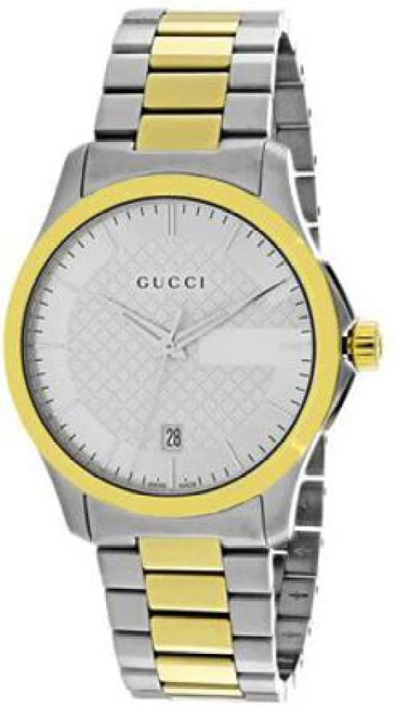  Shop Authentic Gucci G Timeless Quartz Silver Dial Two Tone Steel Strap Watch For Men - YA126450 - Luxxuri