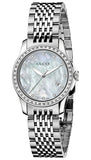  Shop Authentic Gucci G Timeless Diamonds Mother of Pearl Dial Silver Steel Strap Watch For Women - YA126506 - Luxxuri