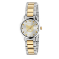  Shop Authentic Gucci G Timeless Quartz Mother of Pearl Dial Two Tone Steel Strap Watch For Women - YA1265012 - Luxxuri