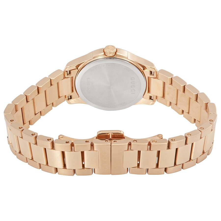  Shop Authentic Gucci G Timeless Quartz Rose Gold Dial Rose Gold Steel Strap Watch For Women - YA126567 - Luxxuri