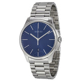  Shop Authentic Gucci G Timeless Blue Dial Silver Steel Strap Watch For Men - YA126316 - Luxxuri