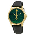  Shop Authentic Gucci Le Marche Des Merveilles Quartz Green Dial Black Leather Strap Watch For Women - YA126463 - Luxxuri