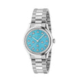  Shop Authentic Gucci G Timeless Quartz Turquoise Dial Silver Steel Strap Unisex Watch - YA1265044 - Luxxuri