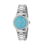  Shop Authentic Gucci G Timeless Quartz Turquoise Dial Silver Steel Strap Unisex Watch - YA1265044 - Luxxuri