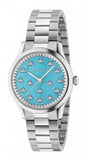  Shop Authentic Gucci G Timeless Quartz Turquoise Dial Silver Steel Strap Unisex Watch - YA1265044 - Luxxuri