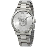 Shop Authentic Gucci G Timeless Silver Dial Silver Steel Strap Watch For Women - YA1264095 - Luxxuri